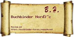 Buchbinder Horác névjegykártya